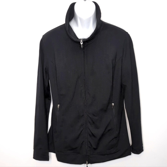 Jockey Person to Person Black Long Thumb Sleeve High Collared Zip up Jac… - Picture 2 of 15